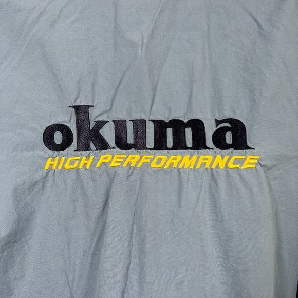 Okuma performance long sleeve‎ blue medium button up fishing shirt logo cotton - Picture 5 of 11